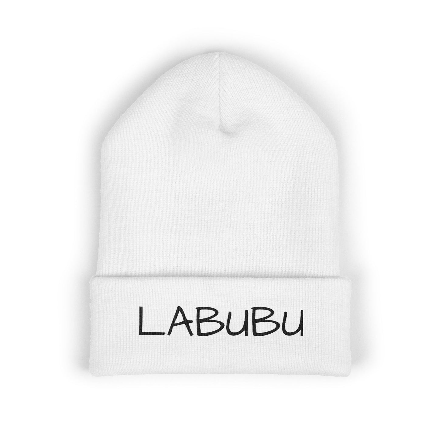 LABUBU Embroidered Cuffed Beanie — Classic Knit Winter Hat