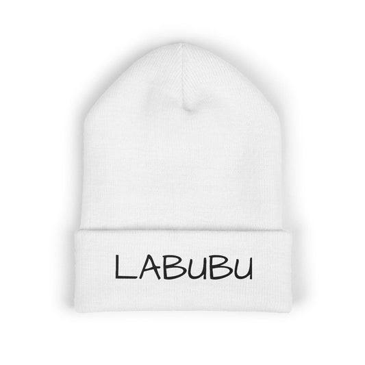 LABUBU Embroidered Cuffed Beanie — Classic Knit Winter Hat