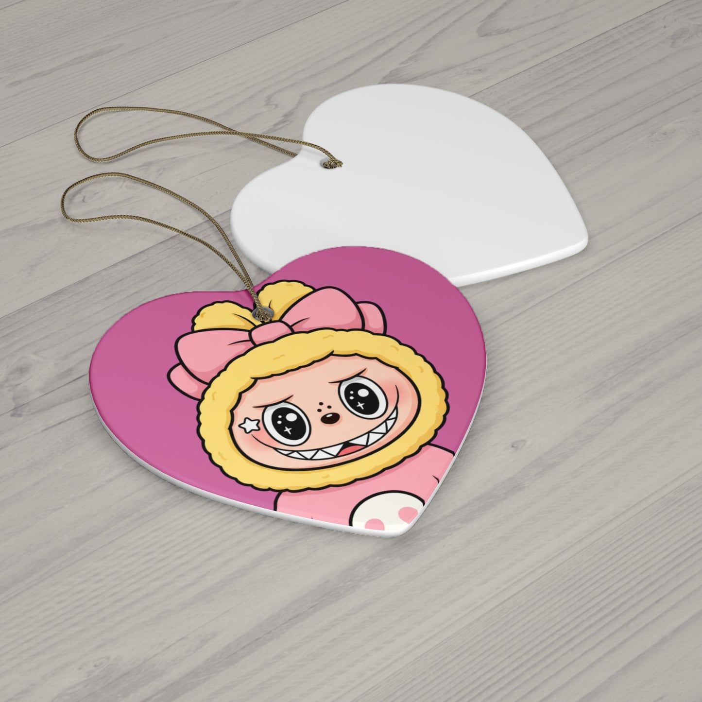 Cute LABUBU Ceramic Ornament | Star Shape | Heart Shape | Circle Shape | Snowflake Shape