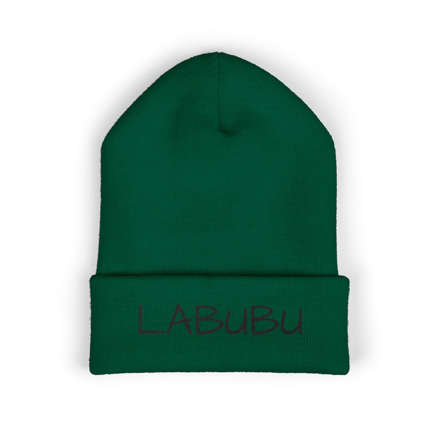 LABUBU Embroidered Cuffed Beanie — Classic Knit Winter Hat