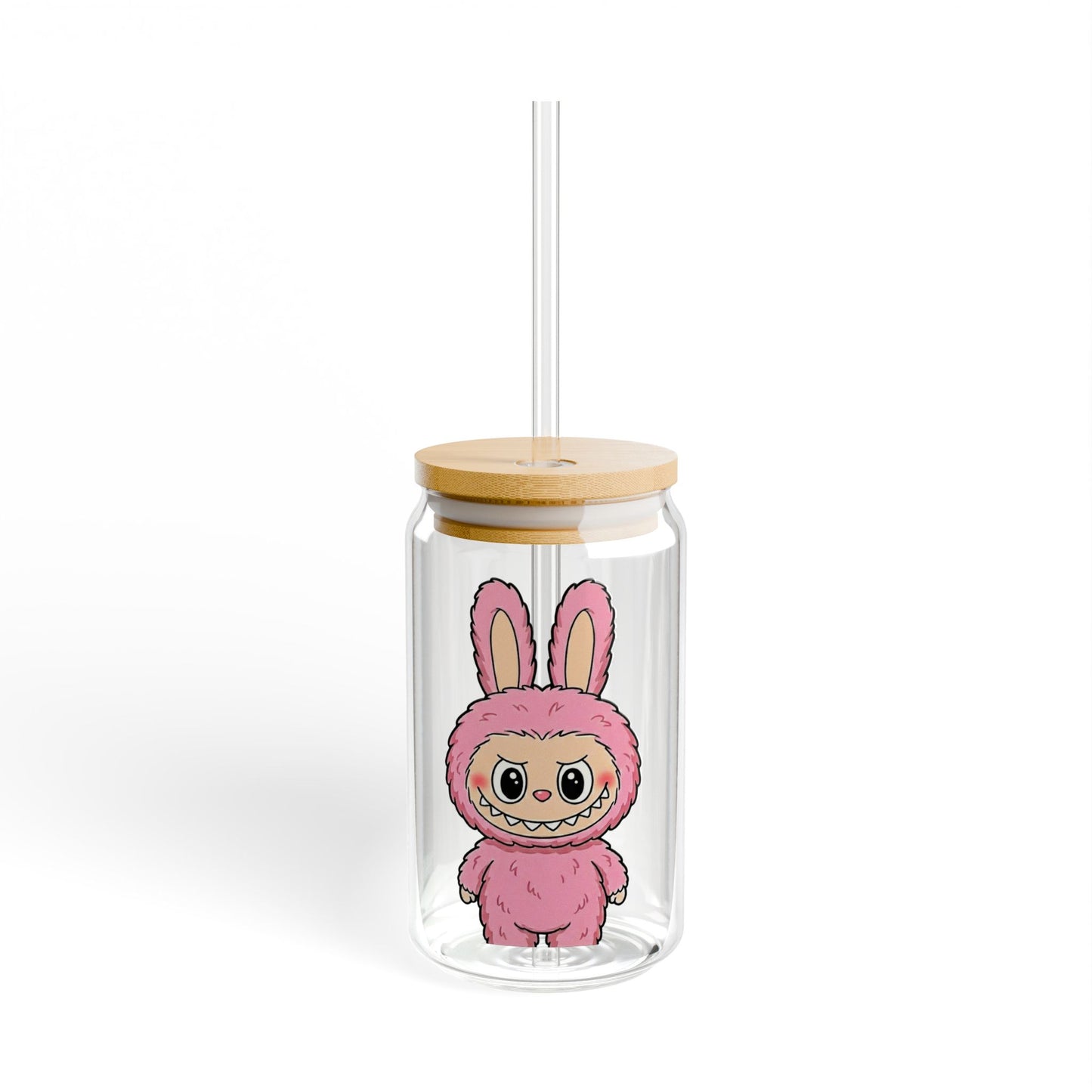 LABUBU Pink Sipper Glass | 16oz Straw Tumbler