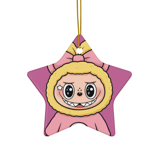 Cute LABUBU Ceramic Ornament | Star Shape | Heart Shape | Circle Shape | Snowflake Shape