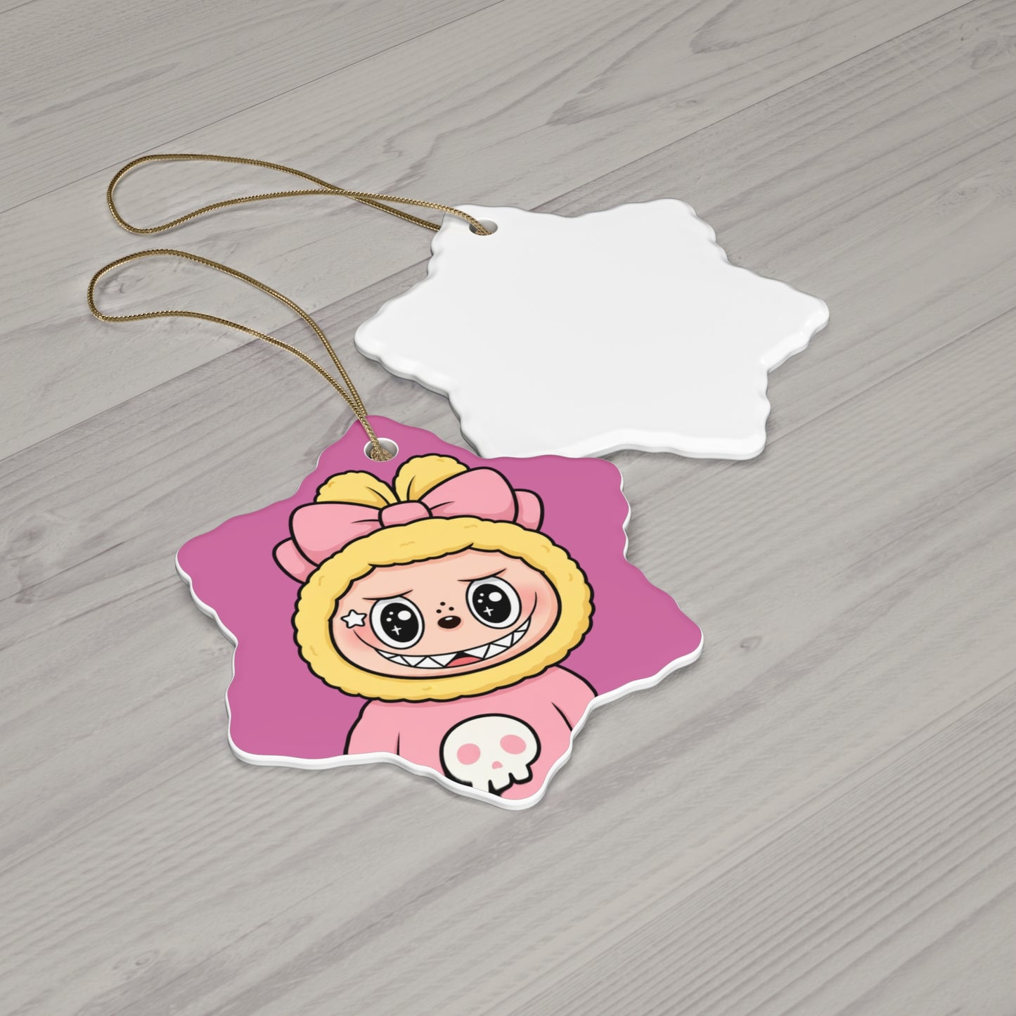 Cute LABUBU Ceramic Ornament | Star Shape | Heart Shape | Circle Shape | Snowflake Shape