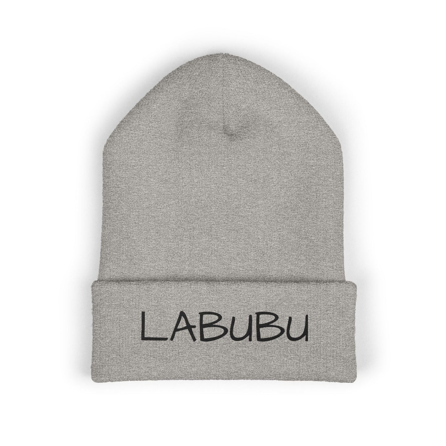 LABUBU Embroidered Cuffed Beanie — Classic Knit Winter Hat