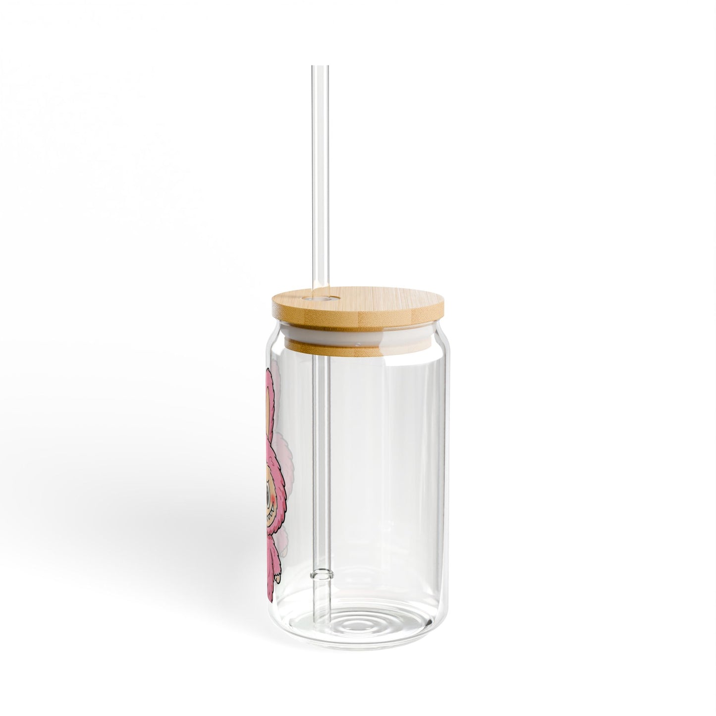 LABUBU Pink Sipper Glass | 16oz Straw Tumbler