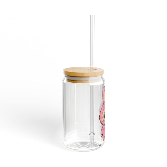 LABUBU Pink Sipper Glass | 16oz Straw Tumbler
