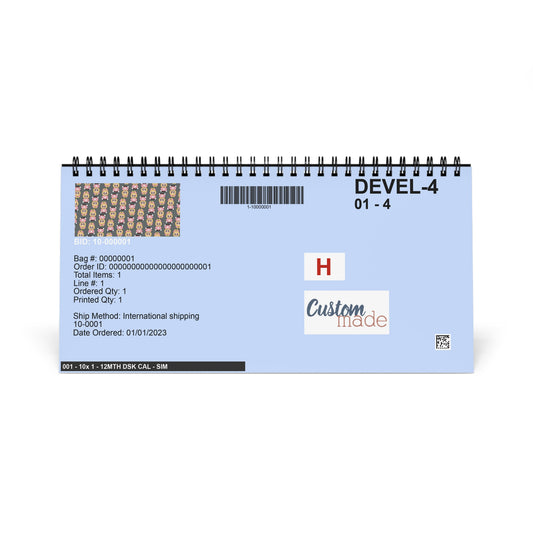 Labubu Pattern Desktop Calendar | Spiral Desk Planner