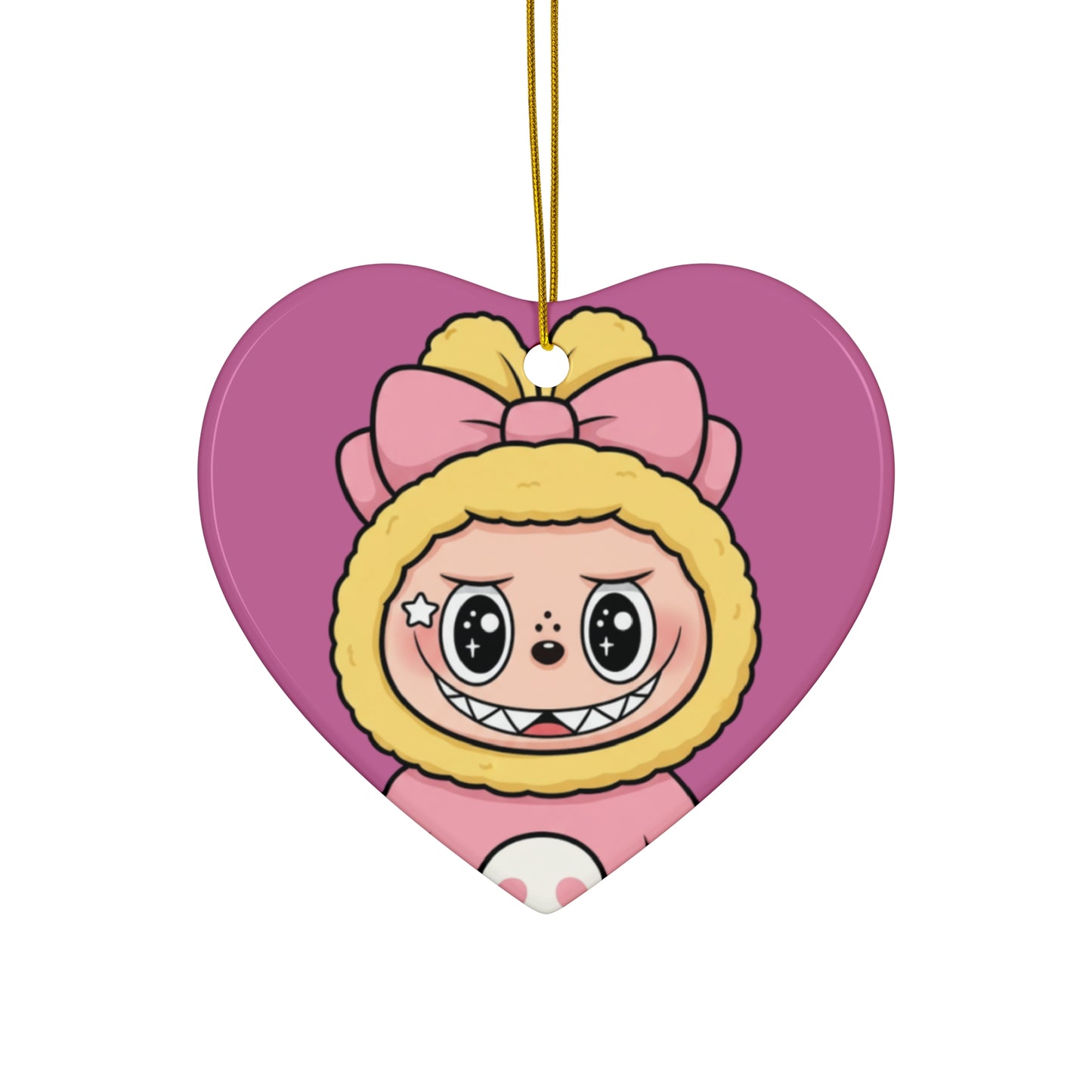 Cute LABUBU Ceramic Ornament | Star Shape | Heart Shape | Circle Shape | Snowflake Shape