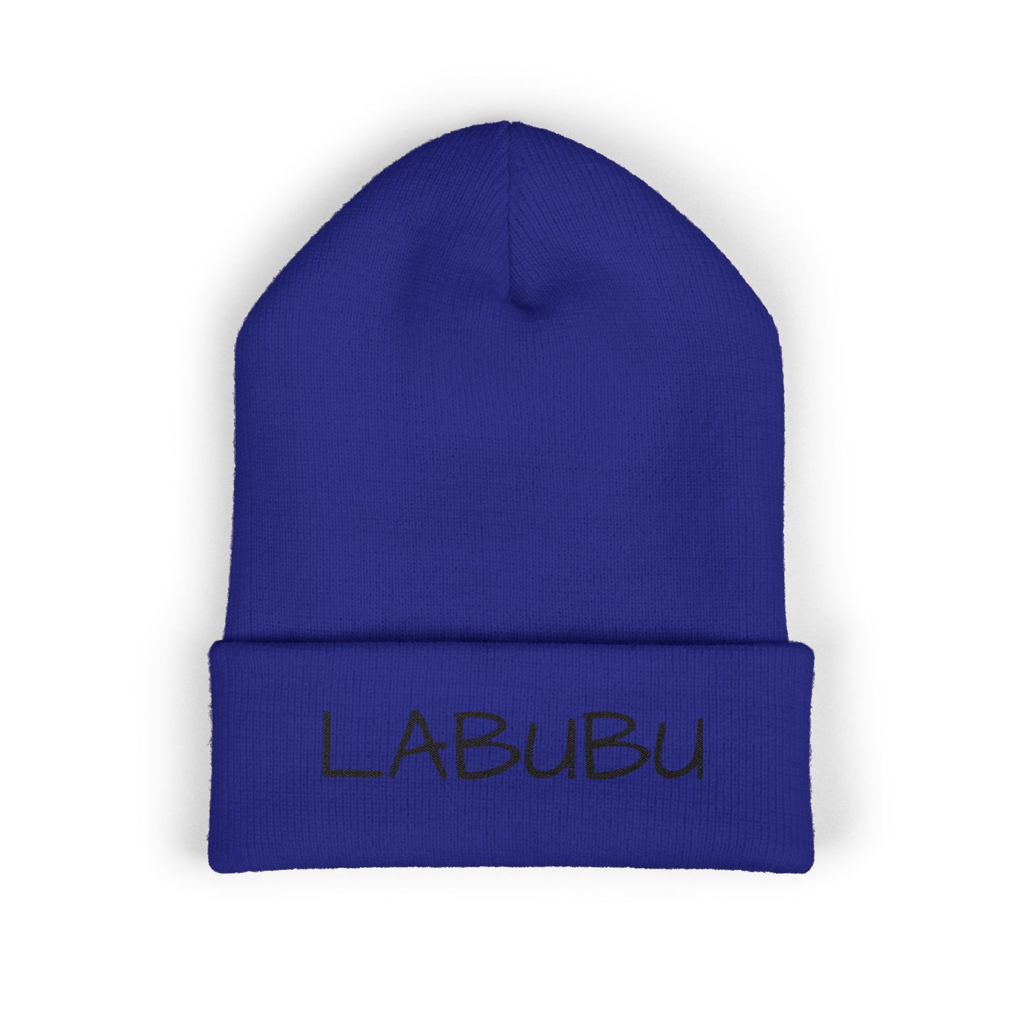 LABUBU Embroidered Cuffed Beanie — Classic Knit Winter Hat