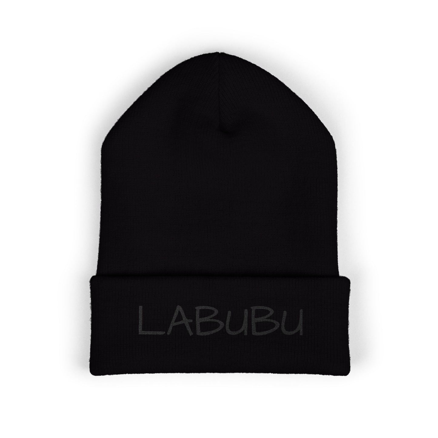 LABUBU Embroidered Cuffed Beanie — Classic Knit Winter Hat