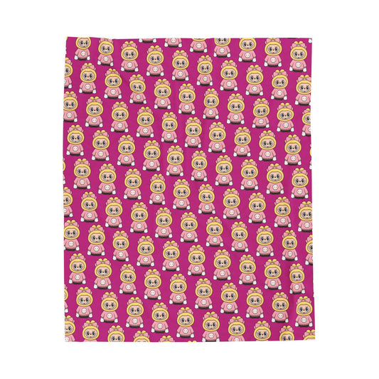Labubu Pattern Velveteen Plush Blanket | Cute Labubu Design