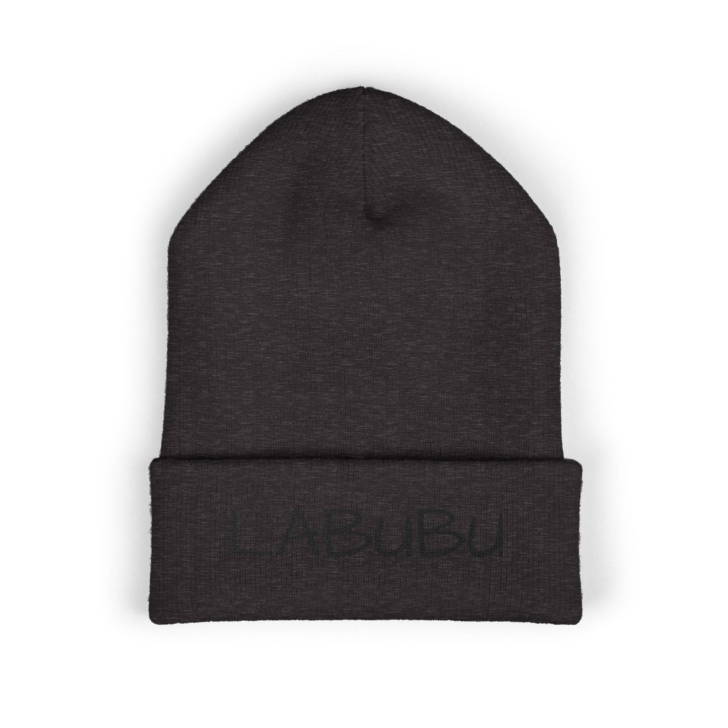 LABUBU Embroidered Cuffed Beanie — Classic Knit Winter Hat