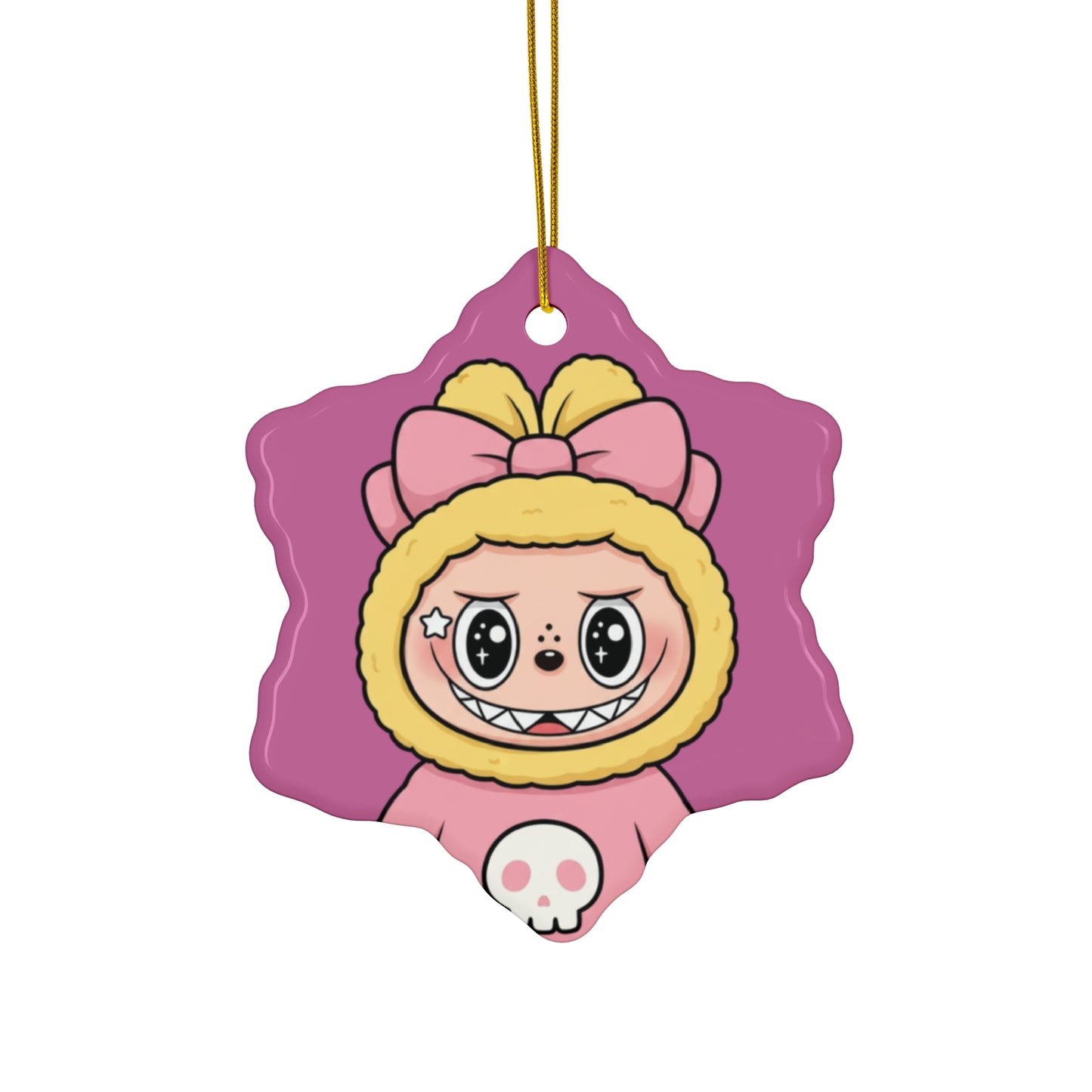 Cute LABUBU Ceramic Ornament | Star Shape | Heart Shape | Circle Shape | Snowflake Shape