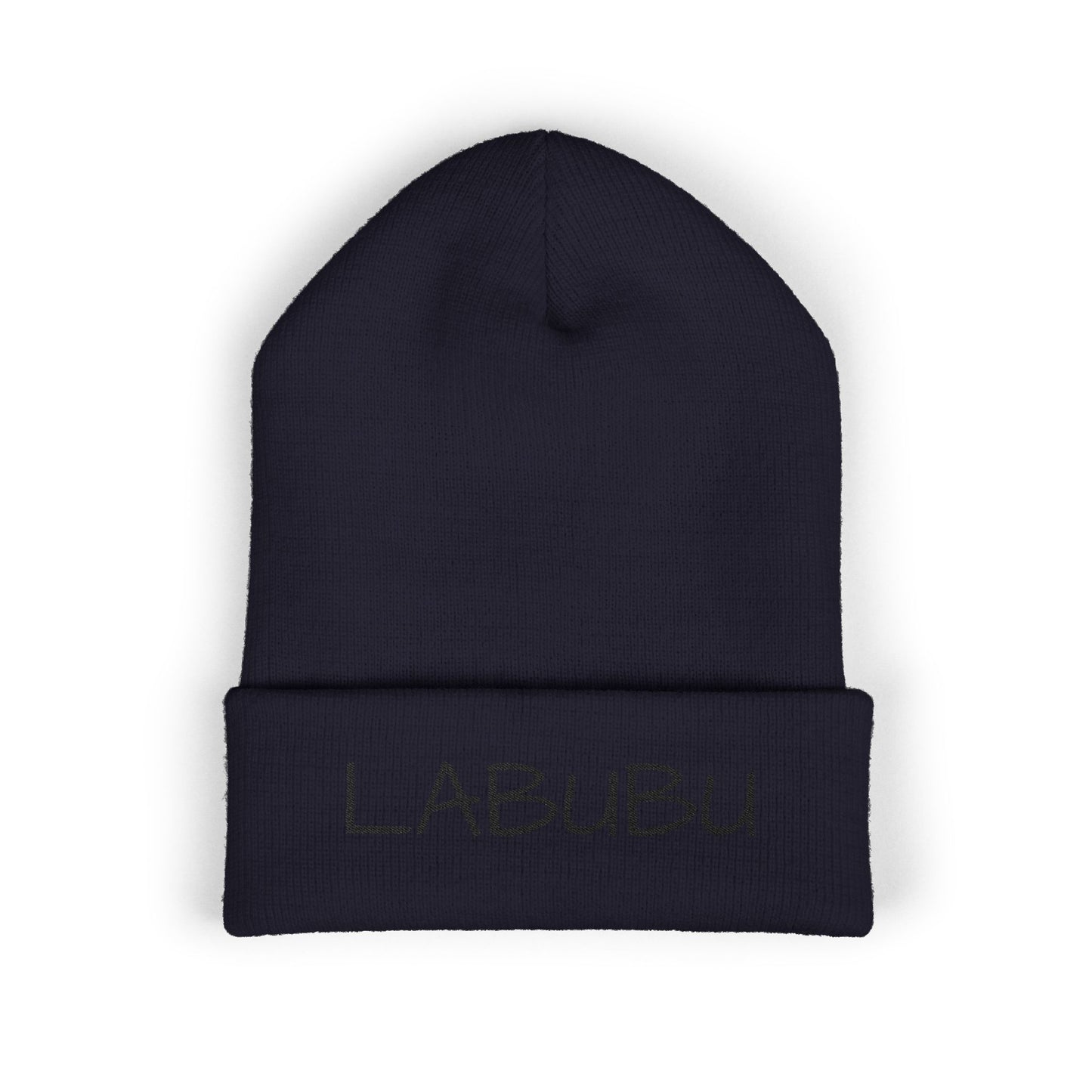 LABUBU Embroidered Cuffed Beanie — Classic Knit Winter Hat