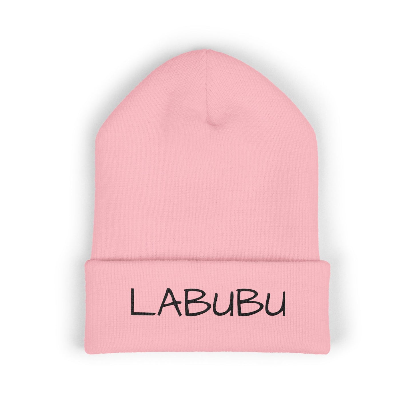LABUBU Embroidered Cuffed Beanie — Classic Knit Winter Hat