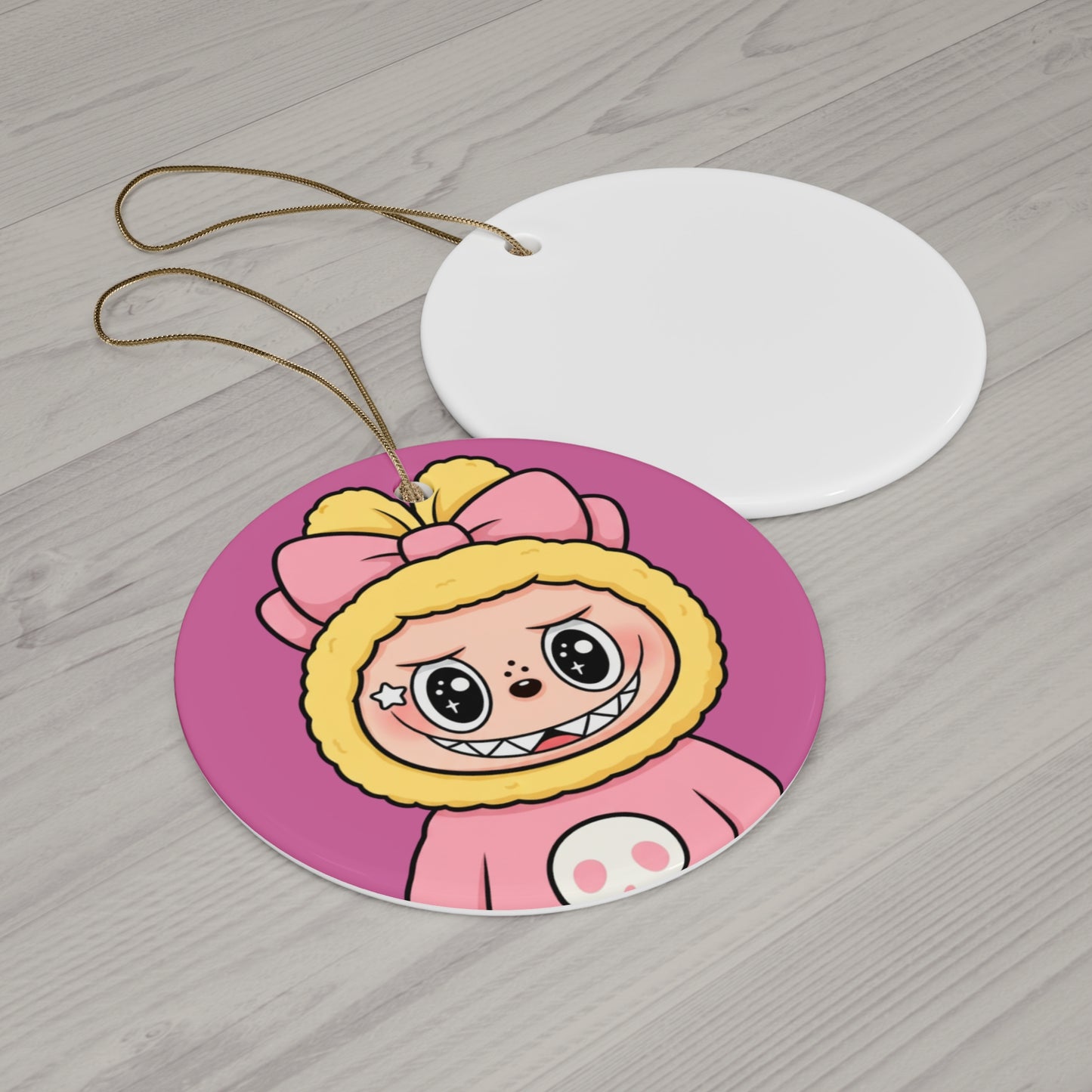 Cute LABUBU Ceramic Ornament | Star Shape | Heart Shape | Circle Shape | Snowflake Shape